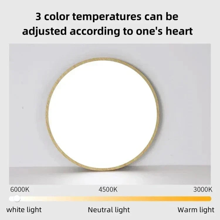 Siopsrl| LED Ceiling Light | Ultrathin Wood Grain Design, Dustproof & Dimmable for Modern Interiors