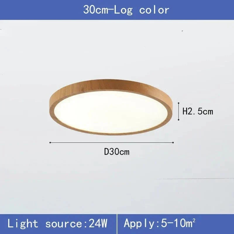 Siopsrl| LED Ceiling Light | Ultrathin Wood Grain Design, Dustproof & Dimmable for Modern Interiors