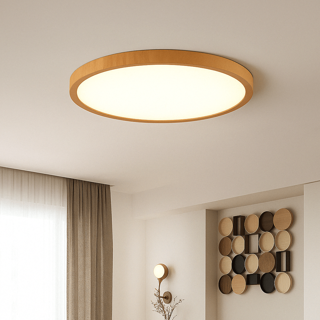 Siopsrl| LED Ceiling Light | Ultrathin Wood Grain Design, Dustproof & Dimmable for Modern Interiors