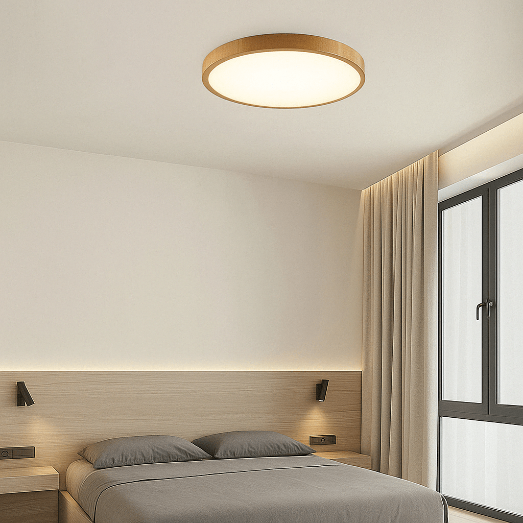 Siopsrl| LED Ceiling Light | Ultrathin Wood Grain Design, Dustproof & Dimmable for Modern Interiors
