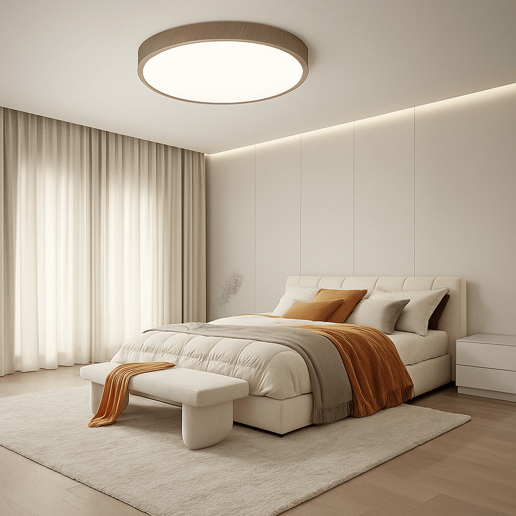 Siopsrl| LED Ceiling Light | Ultrathin Wood Grain Design, Dustproof & Dimmable for Modern Interiors