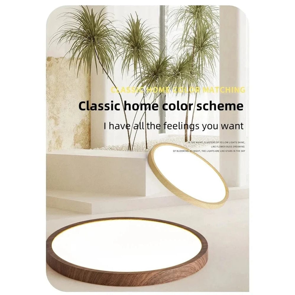 Siopsrl| LED Ceiling Light | Ultrathin Wood Grain Design, Dustproof & Dimmable for Modern Interiors