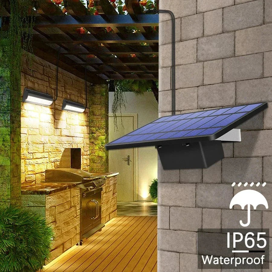 Siopsrl| Solar Pendant Outdoor Light | Dual or Single Head, IP65 Waterproof & Ideal for Patios, Barns, and Indoor Spaces