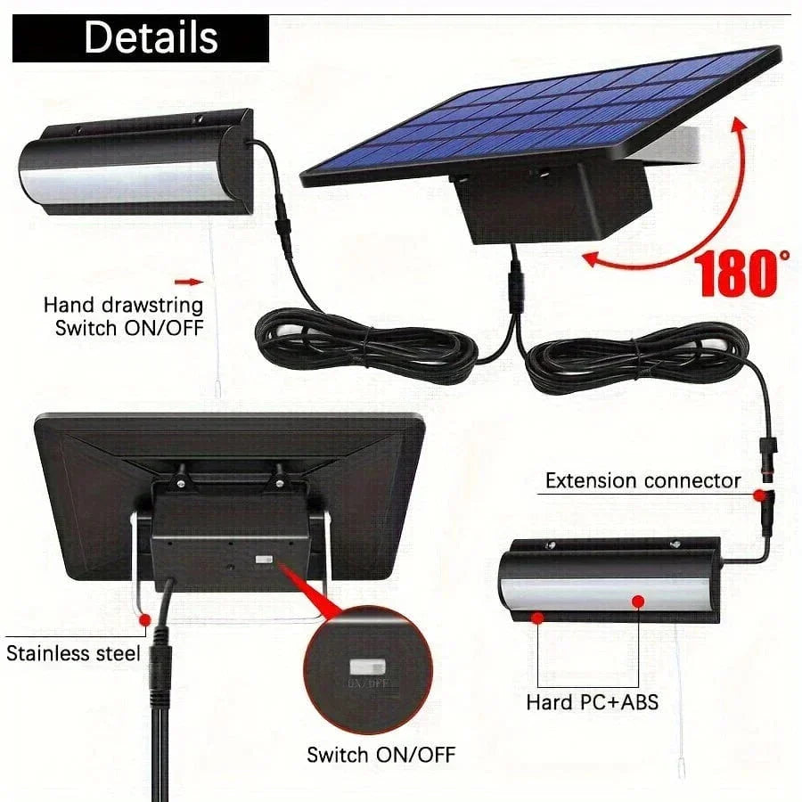 Siopsrl| Solar Pendant Outdoor Light | Dual or Single Head, IP65 Waterproof & Ideal for Patios, Barns, and Indoor Spaces