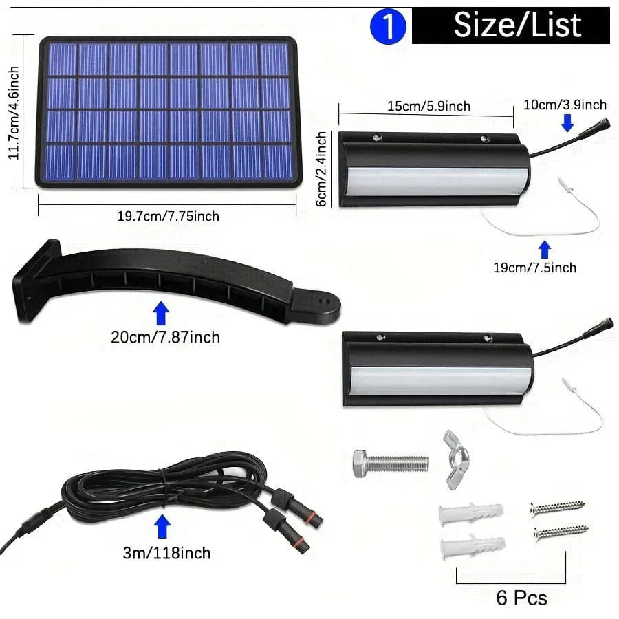 Siopsrl| Solar Pendant Outdoor Light | Dual or Single Head, IP65 Waterproof & Ideal for Patios, Barns, and Indoor Spaces