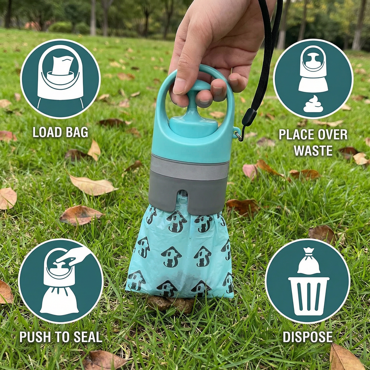 Dog Poop Scooper with Bags – Portable Outdoor Cleaning Set Siopsrl