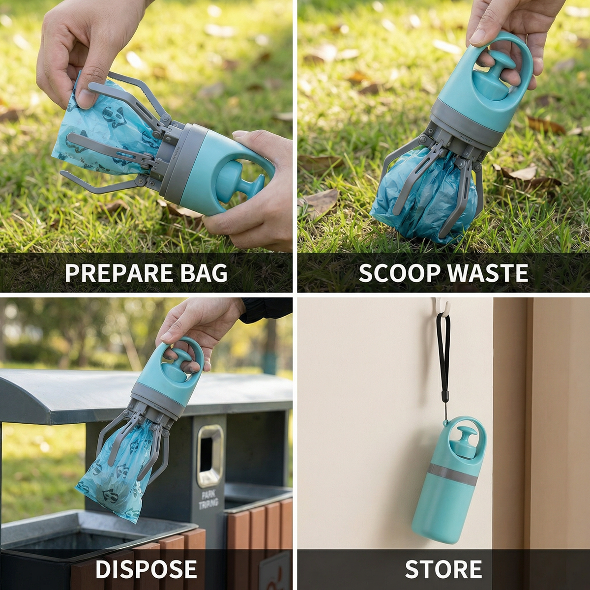 Dog Poop Scooper with Bags – Portable Outdoor Cleaning Set Siopsrl