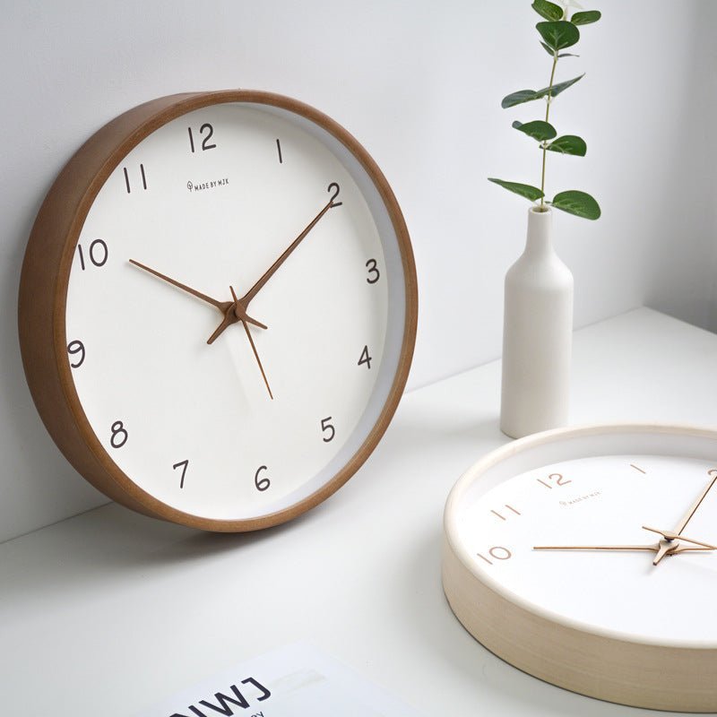 Siopsrl| WOODHAVEN – Solid Wood 10-Inch Silent Analogue Wall Clock