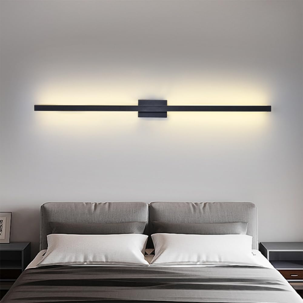 Siopsrl| Industrial Minimalist Long LED Iron Wall Lights for Contemporary Living Room Décor and Stylish Illumination