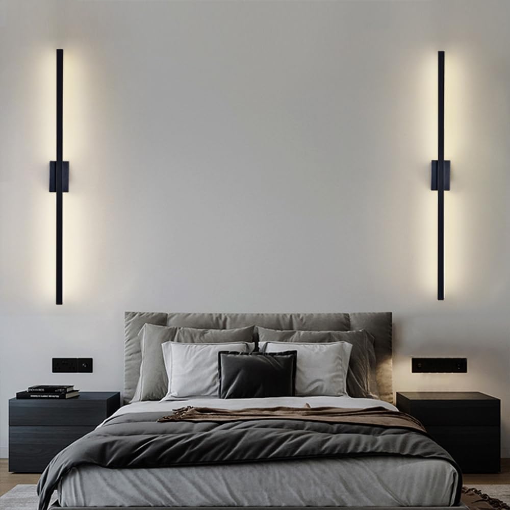 Siopsrl| Industrial Minimalist Long LED Iron Wall Lights for Contemporary Living Room Décor and Stylish Illumination