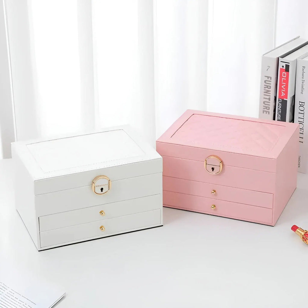 Siopsrl| EleganceBox – Luxury Multi-Layer Jewellery Organiser in Premium PU Leather